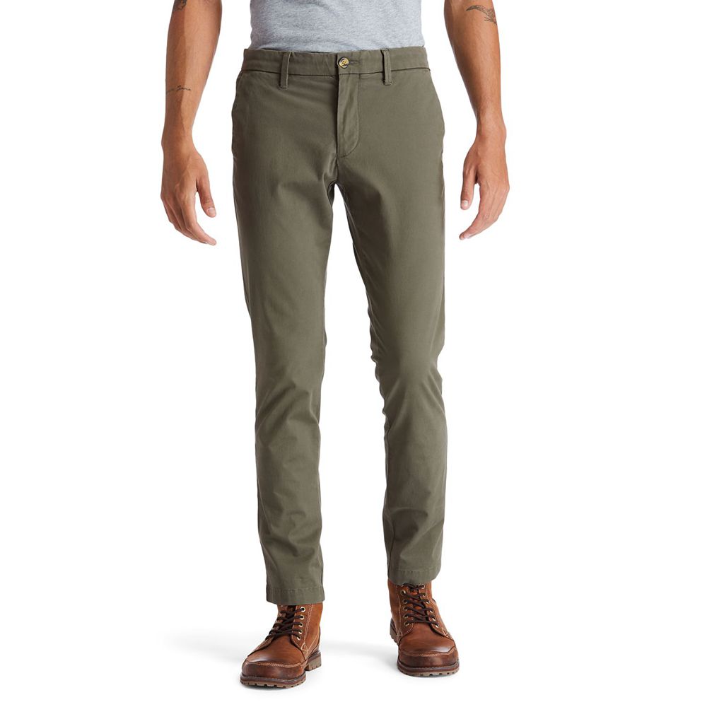 Pantaloni Timberland Barbati Masline Verzi - Sargent Lake Slim Stretch Chino - Romania - JHBALN256